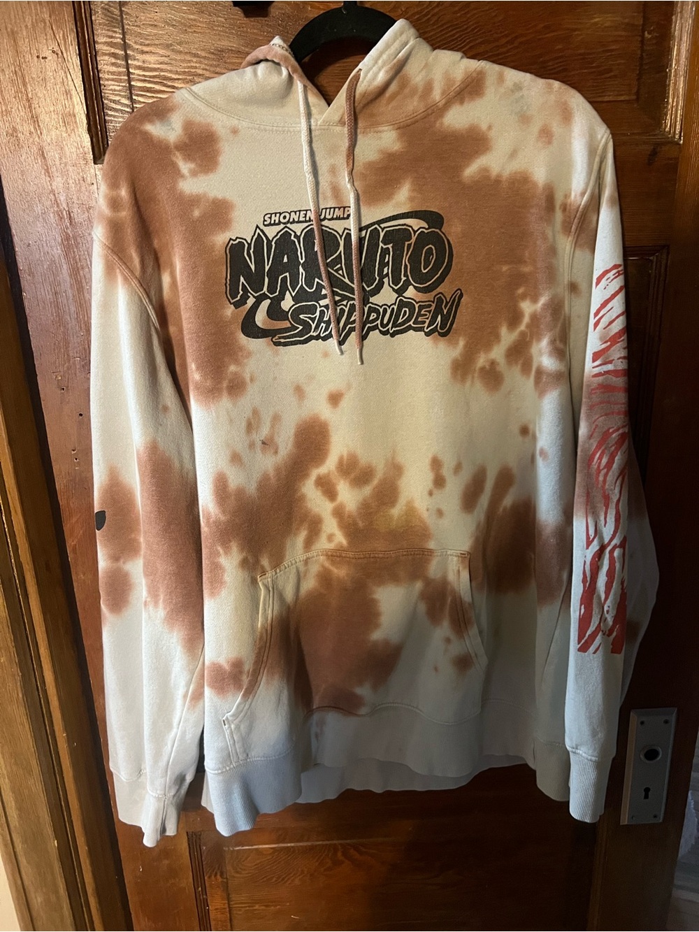 Naruto Shippuden Tie-Dye Crewneck Sweatshirt - Brown & White
